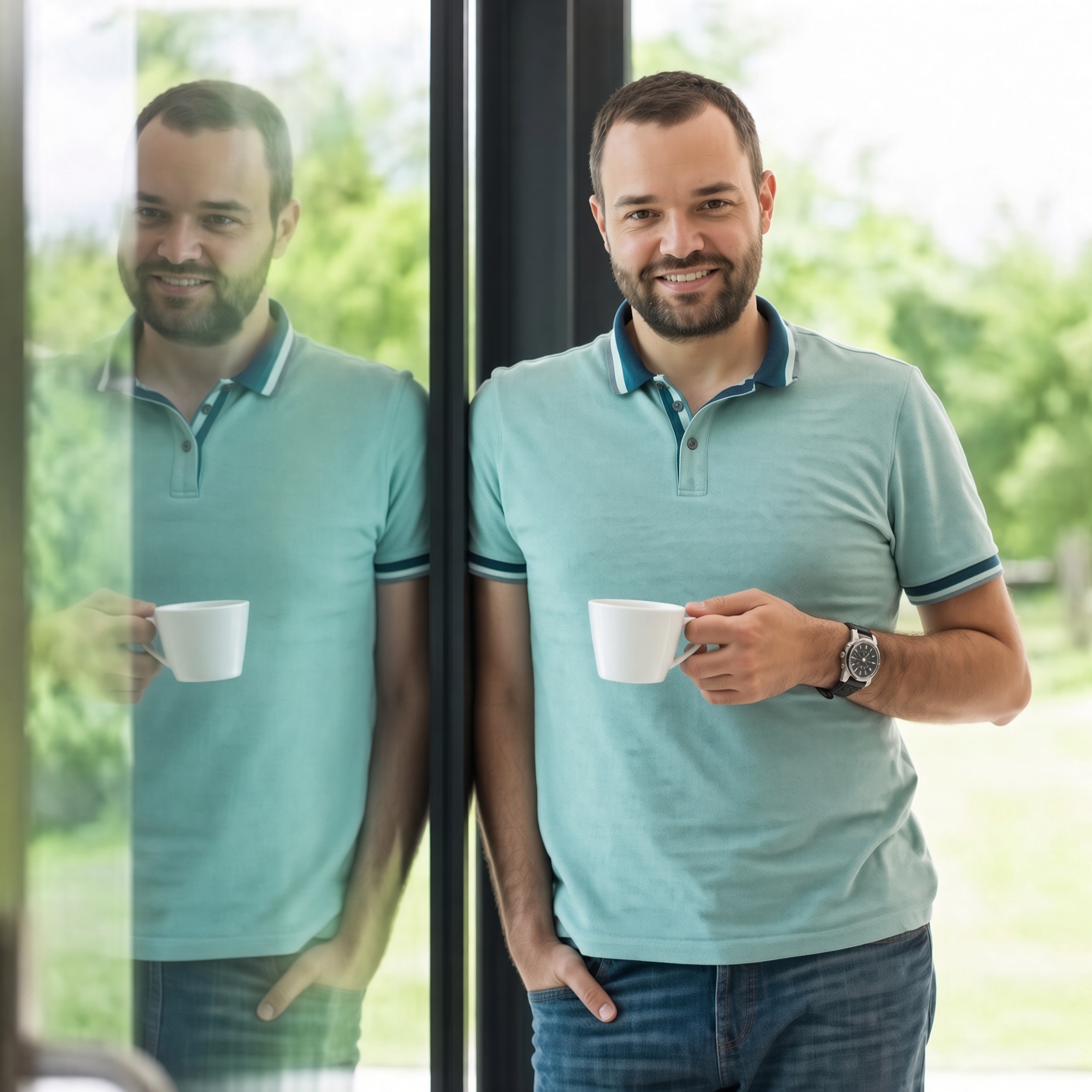 Man holding a cup, representing alcohol detox support